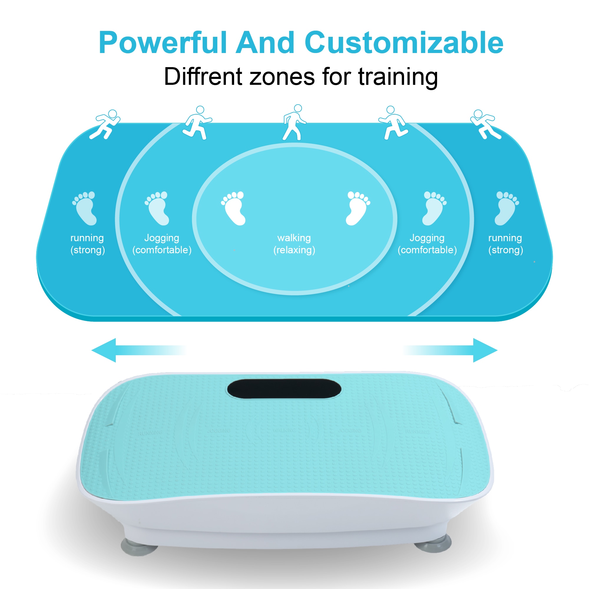 Silent Vibration Platform Crazy Fitness Massage 10-Frequency Weight Loss & Fat Burner Body Shaking Machine For Unisex Blue_voghion.com
